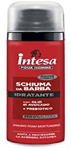 Intesa Pour Homme Nuova Formula Schiuma Barba Idratante con Olio di Avocado e Prebiotico, Mini Size da Viaggio 50 ml