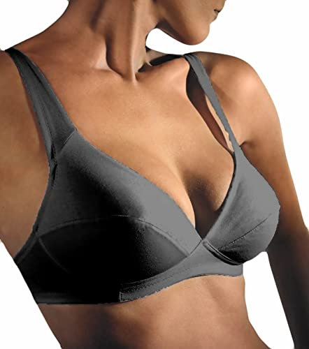 GIOS 1 Pezzo Reggiseno Donna Madrid Scollo a V - Senza Ferretto - Coppa B. Nero 5B