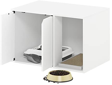 Furinno Peli kattlåda hölje, liten, solid vit
