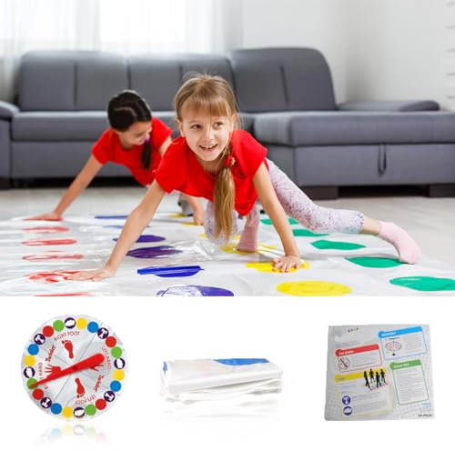 Twister - Gioco per Bambini e Adulti, Twisting Floor Game con Tappetino, Giochi di Abilità in Squadra, Ideale per Feste di Compleanno e Riunioni