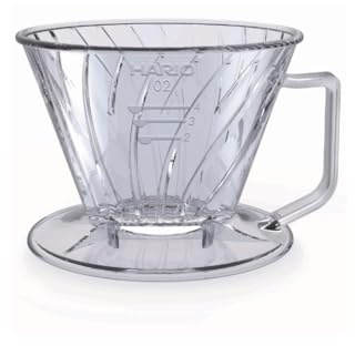 HARIO PED-02-T Pegasus Dripper 02 - Goteo de café transparente para 2 a 4 tazas, fabricado en Japón