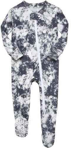VAENAIT BABY Intant Baby Boys Girls Footie Cotton Sleep and Play Prism Chacoal 18M