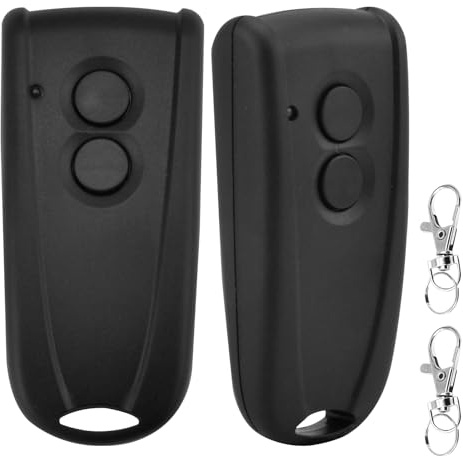 DAWRIS 433,92 MHz Garagentoröffner 2er-Pack Schwarz Fernbedienung für Hörmann Ecostar RSC2, RSE2