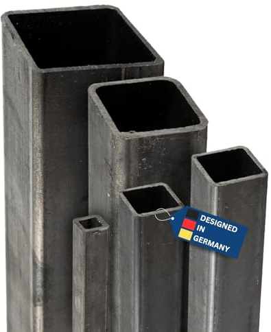 TJ Vierkantrohr S235 JR Stahl I 60 x 20 x 2 mm Länge 1000 mm I ST37 Standard Vierkant Stahlrohr I unbehandeltes Rechteckrohr I 4-Kant Rohr für Bauwesen, Maschinenbau, Landwirtschaft, Architektur uvm