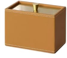 Soporte para Palillos de Dientes Caja de hilo Dental de cuero, hisopo de algodón creativo, almacenamiento de palillos de dientes, recipiente for palillos de dientes de escritorio for el hogar, recipie