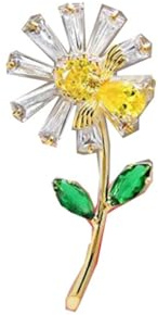 Cute Daisy Flower Brooches Enamel Pin Rhinestone Flower Brooches for Women Weddings Lapel Pin Badge Jewelry for Clothes Hat Accessories Gift