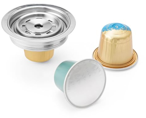 HAILASRE Reusable Capsule Adapter for Nespresso OriginalLine Capsules,40ml | Coffee Pod Converter for Vertuo Next, Pop & Vertuoline Machines,For Espresso Size,Food Grade 304 Stainless Steel,