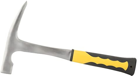 Sonew High Carbon Steel Duckbill Hammer for Geological Survey and Brickwork, Double Head Flat Mouth Design, Impact Resistance, Wear Comfortable Rubber Grip, 500g