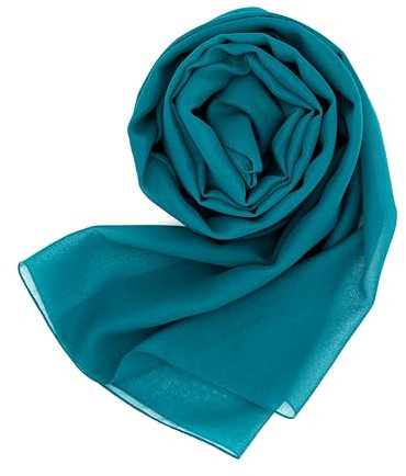 MAPIMANIA - Festliche Stola für Abendkleid Petrolblau Made in Italy 200x80, Chiffon Bolero Damen festlich, Sommerschal für Hochzeit, Schal Sommer