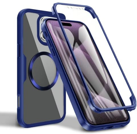 Aithne Hülle für iPhone 11 Pro, Kompatibel mit MagSafe Ganzkörper Schutzhülle mit eingebauter Displayschutzfolie, Kameraschutz Case Stoßfeste Fullbody Handyhülle -Blau