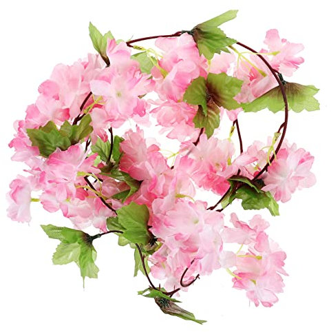 HOMOCONO Künstliche Cherry Blossom Girlande Für Hochzeiten Köpfe Tiefem Dekoration Für Zuhause Und Feste Langlebiges Material Für Wände Fotohintergrund