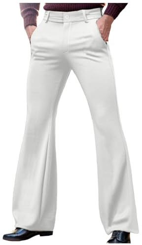 Cordhose Herren Schlag Schlaghose 70er Cord Stretch Weites Bein Karneval Disco Hosen Solid Einfach Business Hose Modisch Anzughose