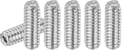 PATIKIL 30 Stück Madenschraube M2 x 6mm, 304 Edelstahl Madenschrauben Set für Türklinken Halterung Möbel Lampen Wasserhahn Reparaturen, Silber Innensechskant Gewindestifte Schrauben Set