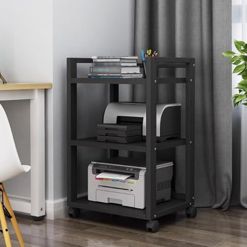 Verstellbarer HIFI-Ständer mit Rollen für Pro Audio Rack Schrank Große Speicherkapazität Vintage Medienkonsole in Schwarz