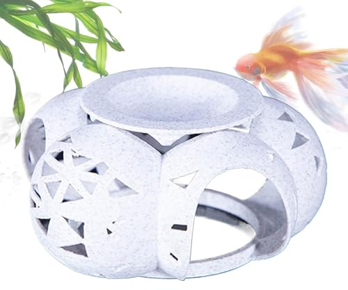 Aquariumhaus | Unregelmäßige poröse Betta-Fischhöhle – multifunktionaler Wasserlebensraum, weiße Aquarium-Dekoration für Wasserlebewesen