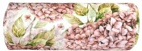 beties - Landlust Hortensie -, Kissenhülle Nackenrollenbezug ca. 15x40 cm Landhaus-Collection – 100 % Baumwolle, Premiumqualität in Burgundy-Rose