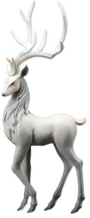 Fellflying Statua di renna | Figura creativa di cervo in resina – Personaggi da tavolo in resina per Natale, piccoli cervi decorativi per interni