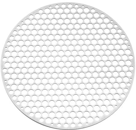 PATIKIL 24cm Round Barbecue Grill Mesh Grates, 9 Circular Stainless Steel BBQ Mesh Rack Circular Hole Round Barbecue Grilling Net for Outdoor Camping Home Party Family Gatherings