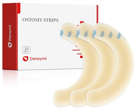 DERAYMI 20 pcs bandes de barrière pour stomie épais, protégé aux fuites etanglement adhésif sécurisé pour l'usure prolongée et la natation | Prévient les fuites pour la colostomie, le sac d'ileostomie