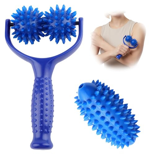Faszienball Set,Massageroller mit Griff,Massagegerät Faszienball mit Noppen