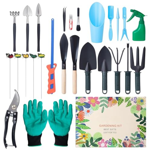 Weihnachts-Countdown – 24-Tage-Sammelwerkzeug-Set, Gartenwerkzeug-Set, für Frauen, Mütter, Garten, Gartenarbeit, Outdoor, Innenbereich, Rasen, Blumenmuster