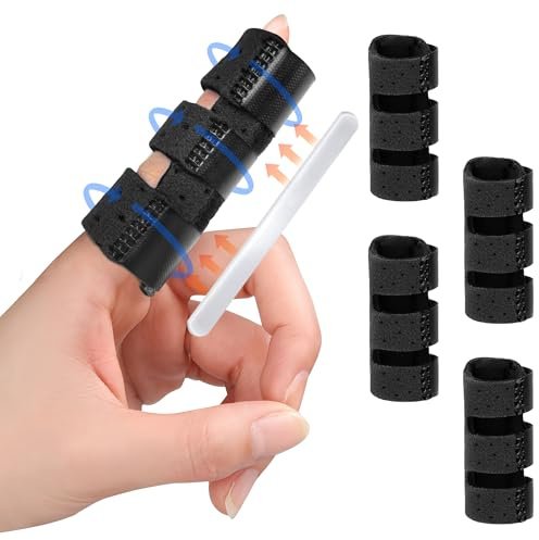 Easicuti Fingerschiene, 4 StüCk Fingerschutz Bei Verletzungen, Fingerimmobilisierung, Begradigung, Linderung Von Arthritis-Schmerzen, FüR Zeigefinger, Mittelfinger, Ringfinger, Kleinen Finger, Schwarz