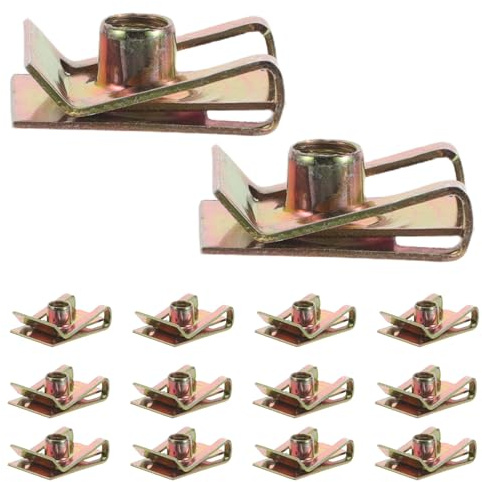 EPIGEIST Clip per Targa M6 Tipo U in Metallo Set da 100 Pezzi Clip di Fissaggio per Paraurti Auto Anteriore e Posteriore Resistente alla Corrosione Supporto per Targa Montaggio Rapido