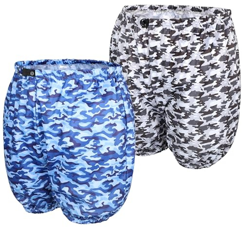 Leekalos Reusable Adult Diaper Covers - 2 Packs Washable Incontinence Underwear Cover with Adjustable Elastic Widened Waistband Boxer Briefs Leakproof Protection for Men