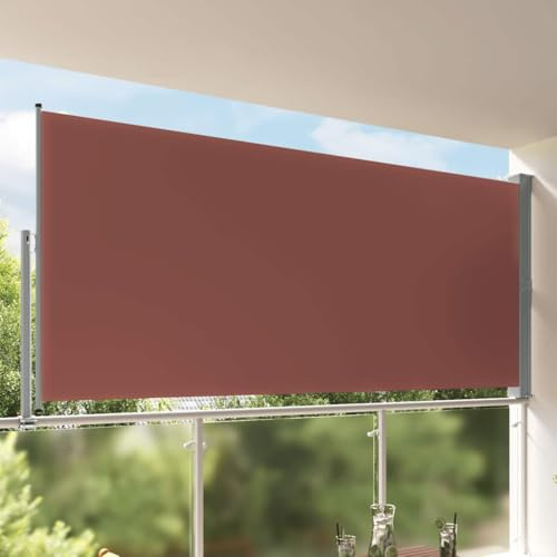 Ausziehbare Seitenmarkise 160x300 cm Braun, UV-beständiger Sichtschutz für Terrasse, Balkon, Patio, Wind- und Sonnenschutz für den Außenbereich