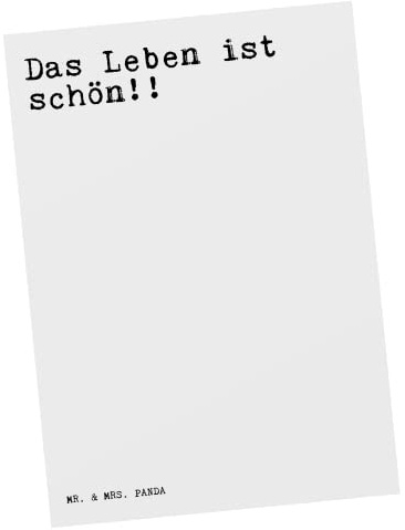 Mr. & Mrs. Panda Postkarte Das Leben ist schön!!... - Geschenk, Motivation, Fotokarte, Ansichtskarten, Weisheit, Postkarten, Spruch Sprüche Weisheiten Zitate Lustig Worte, Grußkarte, Ansichtskarte
