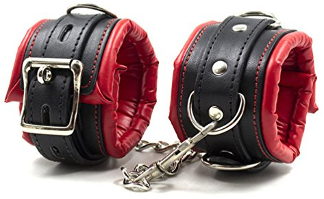 Hanyi Leder SM Handschellen Gepolstert Schwamm Erotik Handfesseln/Fußschellen Bondage Set Sexspielzeug für Damen Männer