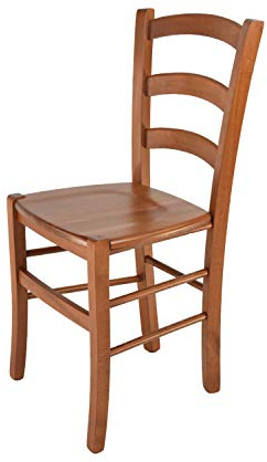 t m c s Tommychairs - Stuhl Venice für Küche und Esszimmer, robuste Struktur aus lackiertem Buchenholz im Farbton Kirschholz und Sitzfläche aus Holz