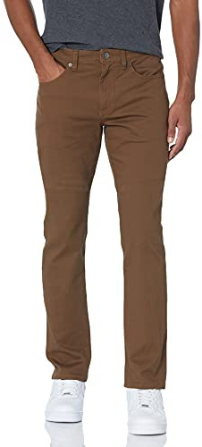 Amazon Essentials Men's Slim-Fit 5-Pocket Stretch Twill Trousers, Brown, 34W / 34L