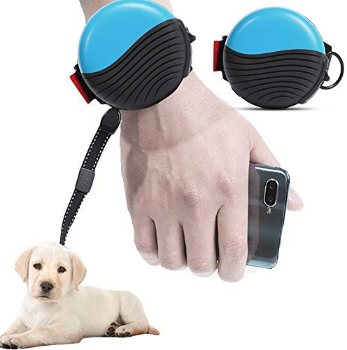 PJDDP Freisprechen 10 Ft Einziehbare Hundeleine, Ausziehbare Welpenlaufleine Flexi Hundeleine, Handgelenksgurt-Trainingsleine Für Mittlere Und Große Hunde Und Katzen,Blau