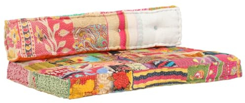 vidaXL Palettensofa-Auflage Mehrfarbig Stoff Patchwork