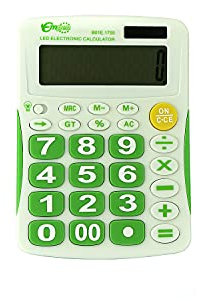 Calculator - Taschenrechner, grüne Farbe, große Zahlen, gut sichtbare Zahlen, geeignet für Büros, Haushalte, Geschäfte