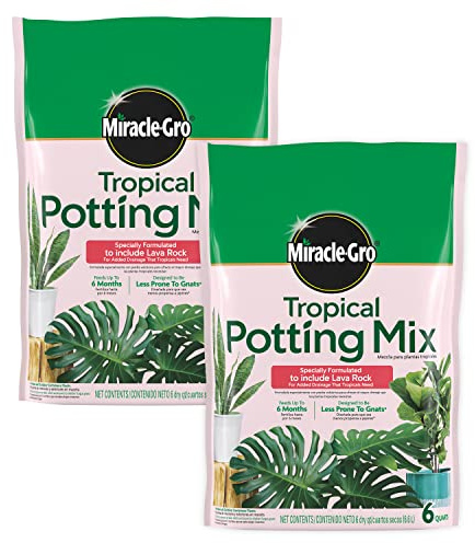 Miracle-Gro Tropical Potting Mix - Growing Media for Tropical Plants Living in Indoor and Outdoor Containers, 6 qt. (2-Pack)