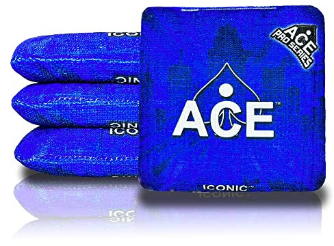 CornholeAce Iconic – Marineblau (Set mit 4 Beuteln) – Professionelle Cornhole Bags – ACE Pro gestempelt