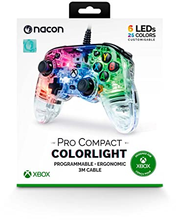 NACON Pro Compact Controller Colorlight Mando Con Cable para PC/Xbox One/Xbox Series