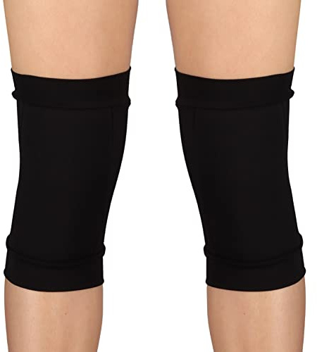 DRUNA Rodilleras de Gimnasia Rítmica, Protección Rodillas, Protección para Danza, Ballet| Ideal para Entrenamientos INDIGO (L, Negro)