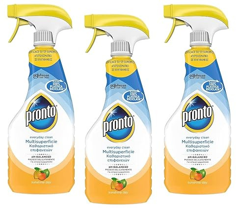 Detergente Multisuperficie Agrumi - Limpiador de cítricos en spray (3 x 500 ml) | Flacone riciclabile con trigger, profumo fresco; para cocina, baño y superficies limpiables, peso neto total 1,5 l