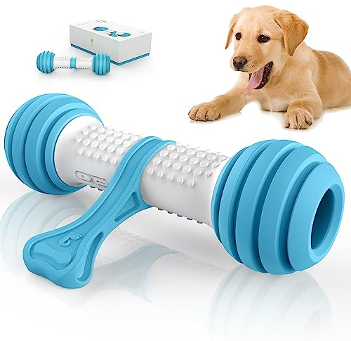 PETGEEK Interaktives Hundespielzeug, langlebig, bewegungsaktiviert, automatischer Hundeknochen für mittelgroße und große Hunde, elektronisches Hundespielzeug zum Jagen, USB wiederaufladbar (blau)