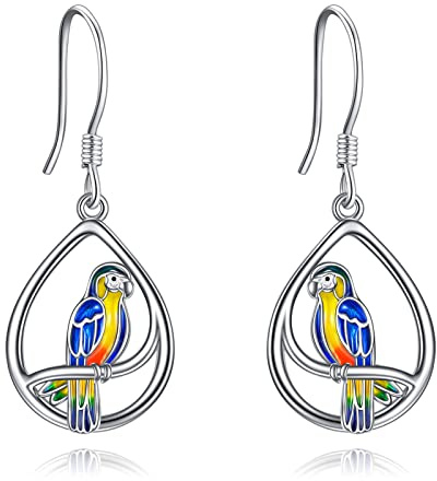 ONEFINITY Rising Phoenix/Schlange/Wolf/Schwert/Papageien/Filigrane/Horse/Pfauen Ohrringe 925 Sterling Silber Vogel Phoenix Ohrringe Schmuck Geschenke für Frauen Mädchen
