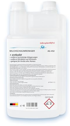 Milchschaumreiniger | flüssiger Spezialreiniger für Milchschaumgeräte | entfernt hartnäckige Ablagerungen | geeignet für Geräte aller Marken (1x 1L)