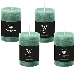 4er Set Adventskranzkerzen Rustik Marble Kerzen durchgefärbt mit Abbrandschutz Eukalyptus 90 x 58 mm