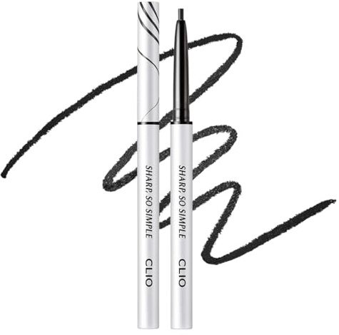 CLIO Sharp So Simple Waterproof Pencil Liner, 2mm Ultra Slim Precision Tip, Smooth Tug Free Glide, Smudge Resistant Long Wear Formula, Clean Eye Definition, Easy Control For Daily Makeup (001 Black)