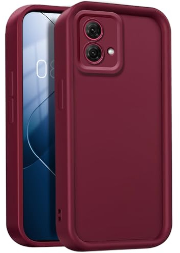 GOGME Funda para Motorola Moto G84 5G, Funda Protectora Completa de Silicona TPU Suave, Carcasa Antipolvo Prueba de Choques - Vino Rojo