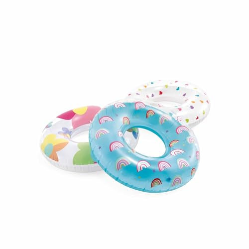Intex 59259NP - Salvagente Gonfiabile, Assortiti, Cuori Fiori o Arcobaleno, 81 cm, 1 Pezzo