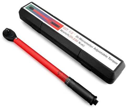 Drive Torque Wrench 1/2 Set, Car Bike Wheel Torque Wrenches, Non Slip 72 Tooth Torsion Wrenchround Tube Torque Wrench for Car Motorcycle, Truck