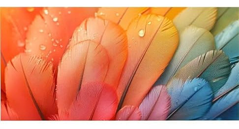 Malen Nach Zahlen Erwachsene Farbe Feder, Kinder für Anfänger Einfaches DIY-Ölgemälde-Set auf Leinwand mit Pinseln und Acrylpigment, Bastelset Erwachsene Malen, Hause Wand Dekor Geschenk 30x60cm Ws-28